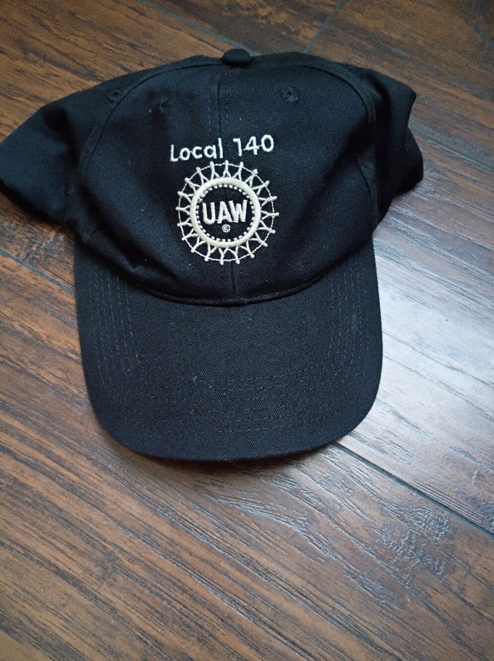 UAW Local 140 Black Embroidered Baseball Cap